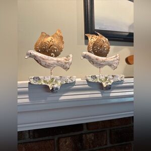 Shabby chic up cycled Dove mandle garland/ stocking holders